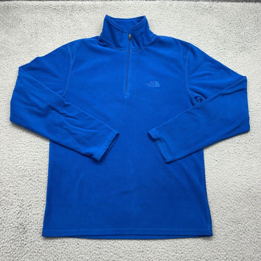 The North Face ALDO Mens Small Blue 1/4 Zip L/S Polyester Fleece Pullover TKA100